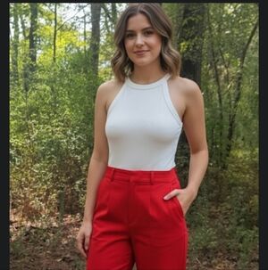 🌟NWOT Free People Cream Ribbed Bodysuit